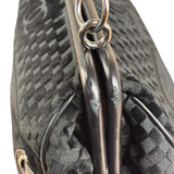 Chanel Black Velvet Leather Trim Kiss-Lock Two-Way Bag 2006