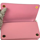 Prada Pink Saffiano Leather Wallet On Chain