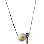 Christian Dior Off-White Bead & Nail Pendant Necklace