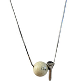 Christian Dior Off-White Bead & Nail Pendant Necklace