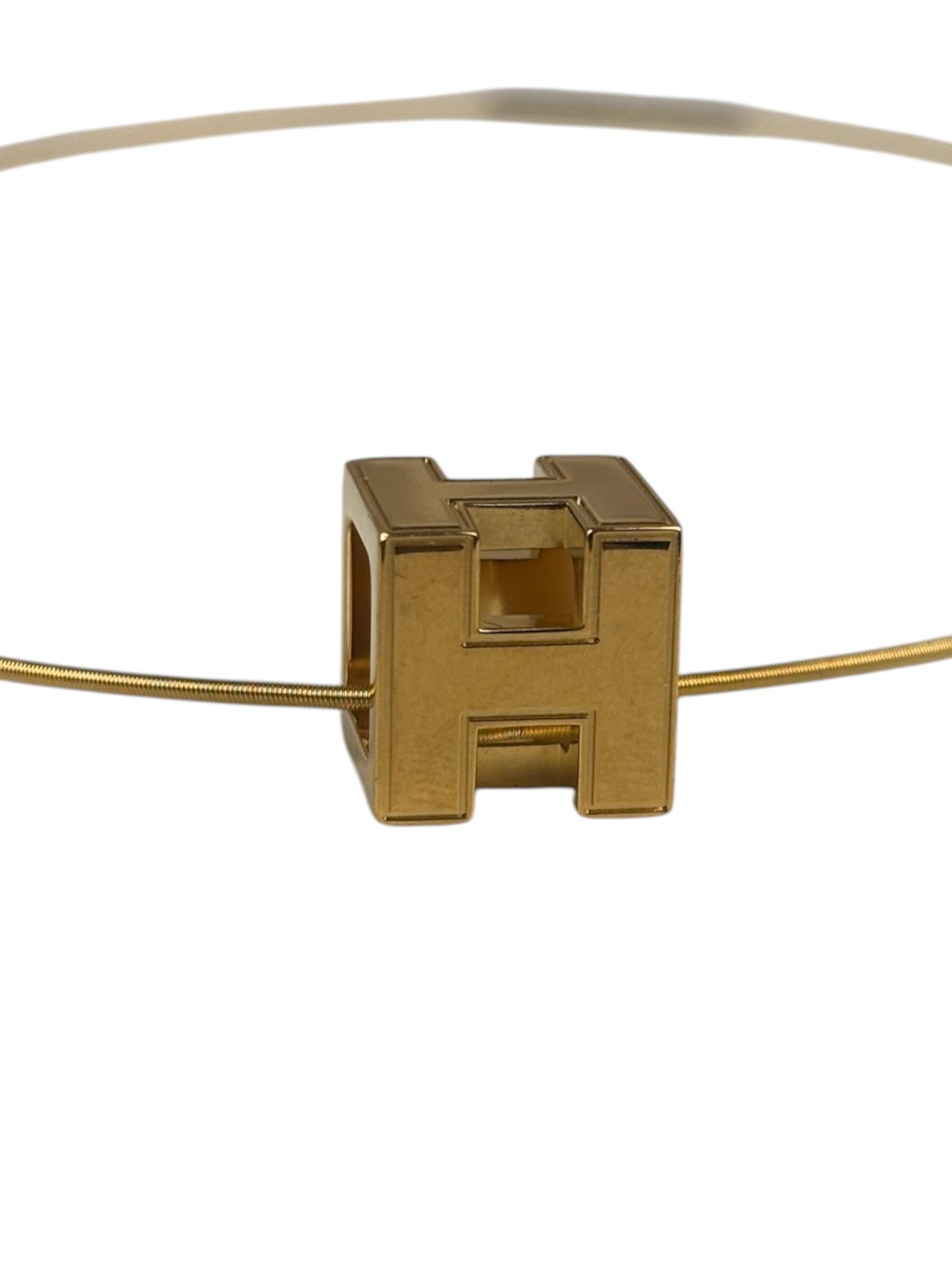 Hermes Cage d'H Gold Plated Pendant Necklace
