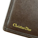 Christian Dior Brown Leather Bifold Checkbook Wallet