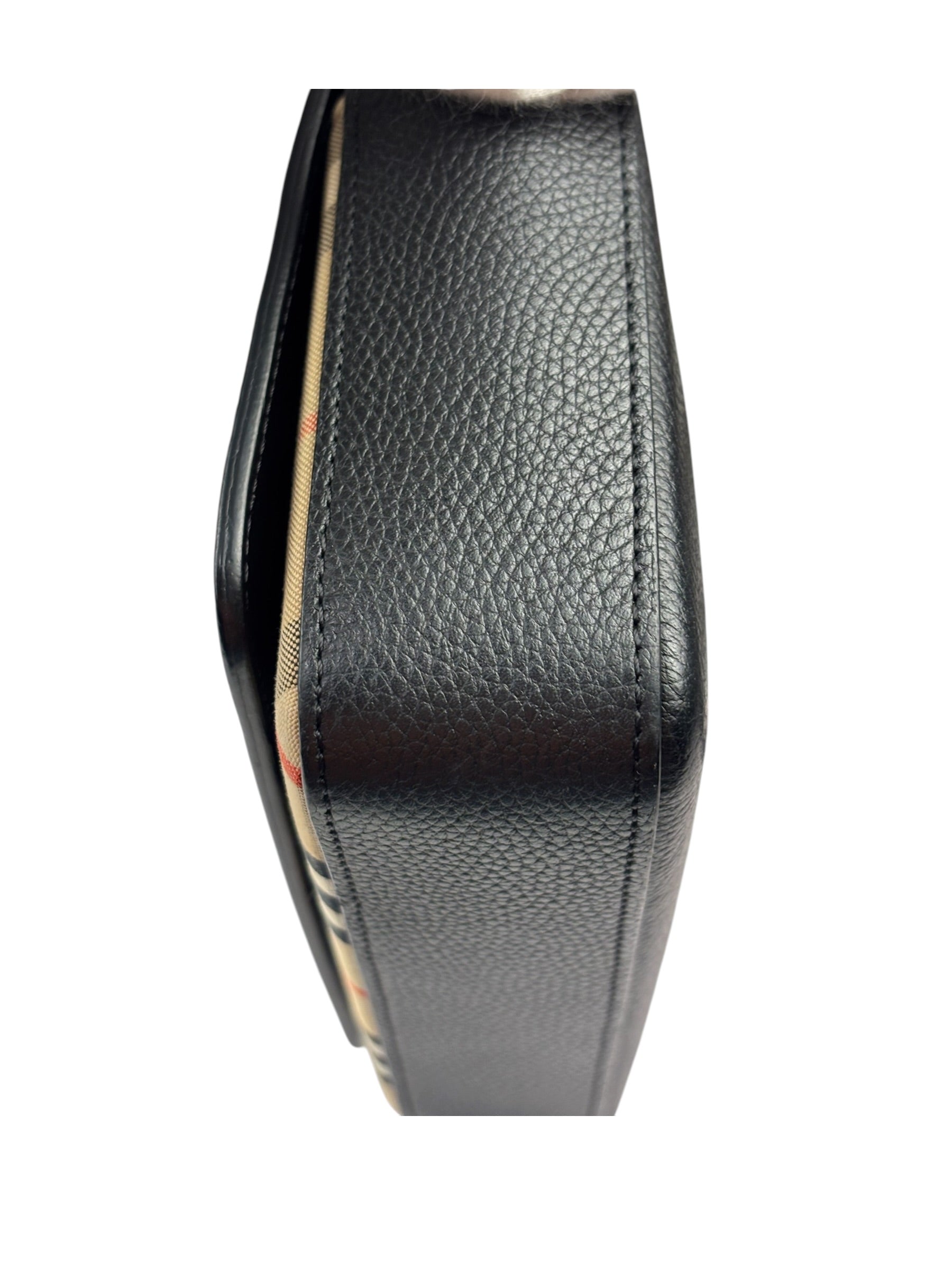 Burberry Black Leather Trim House Hampshire Crossbody