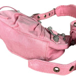 Balenciaga Pink Denim Le Cagole Shoulder Bag
