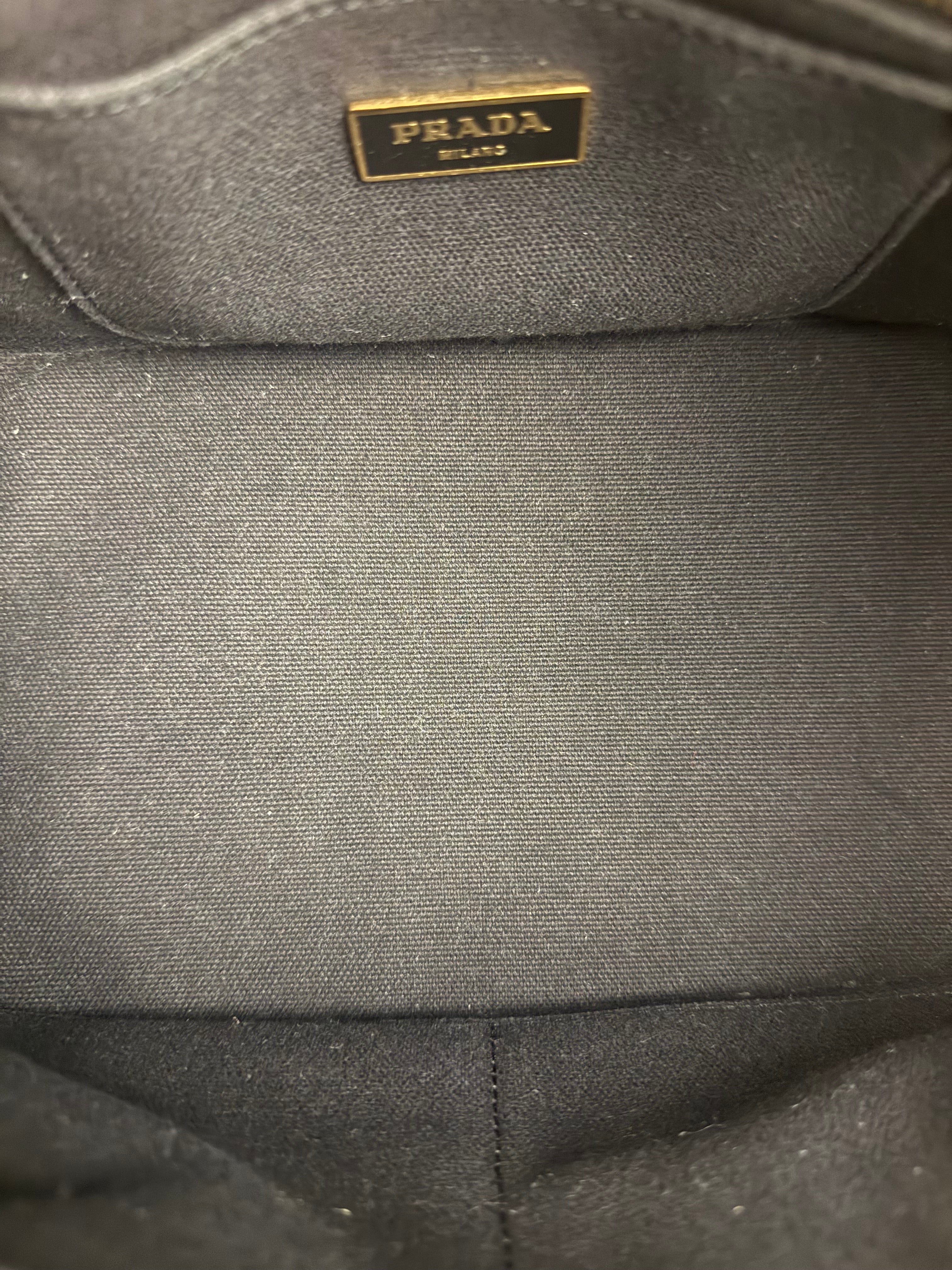 Prada Vintage Black Canvas Canapa Tote