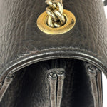 Gucci Black Leather G Interlocking Small Chain Shoulder Bag