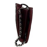 Chanel Black/Burgundy Chain Wallet Shoulder Bag 2010