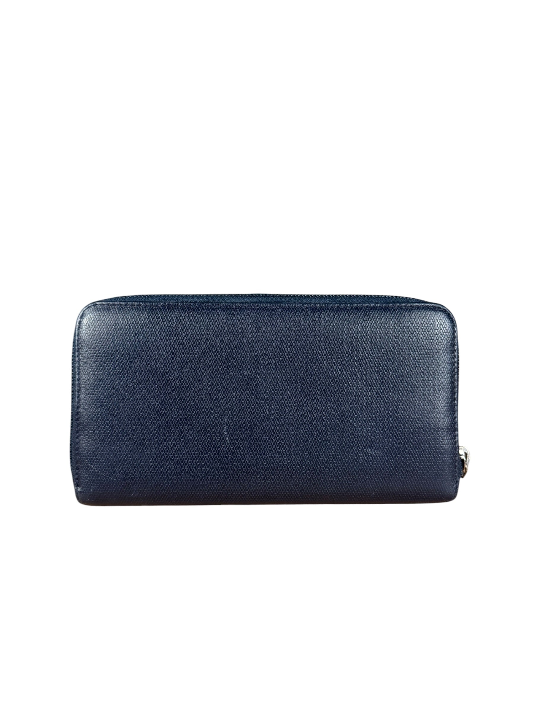 Chanel Navy Blue Long Zip Wallet