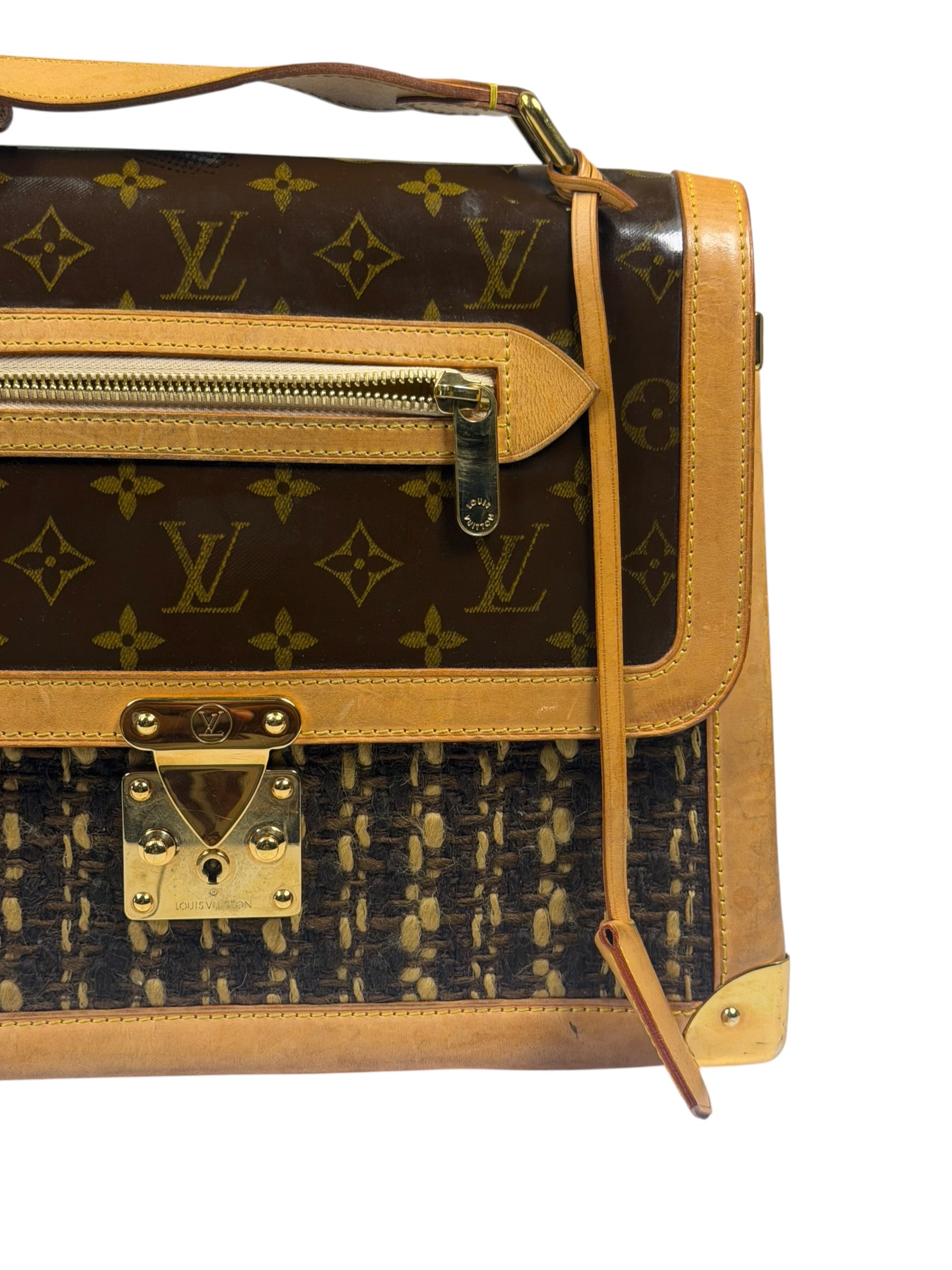 Louis Vuitton Brown Monogram Ambre Tweedy Zip GM