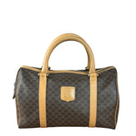 Celine Vintage Brown Coated Macadam Boston Handbag