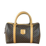 Celine Vintage Brown Coated Macadam Boston Handbag