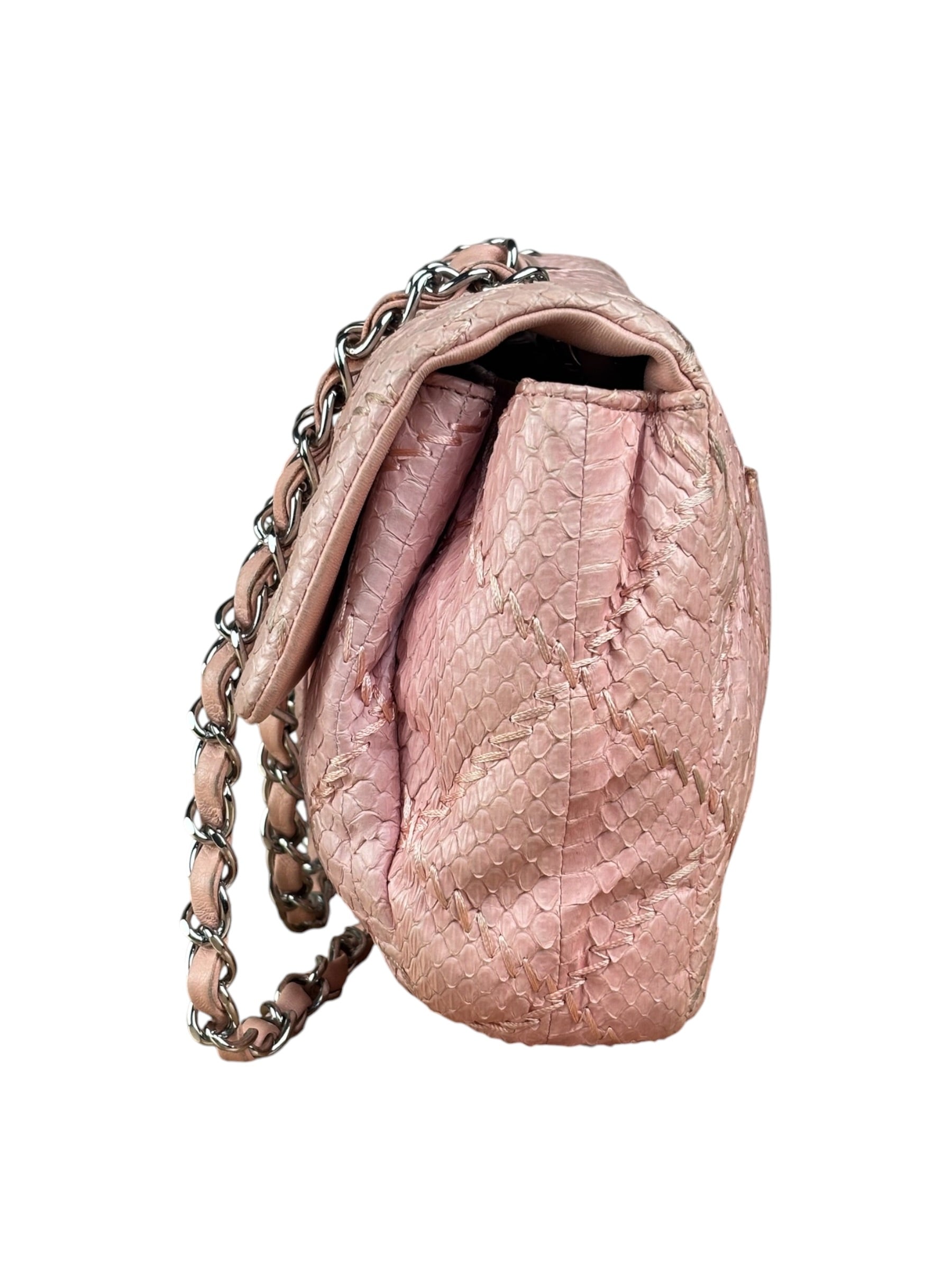 Chanel Pink Leather Small Unlimited Stitch Flap Shoulder Bag 1999
