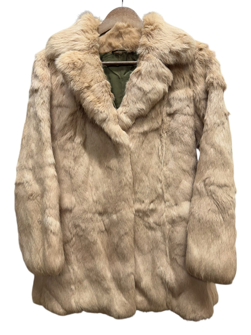 Vintage Light Beige Rabbit Fur Coat