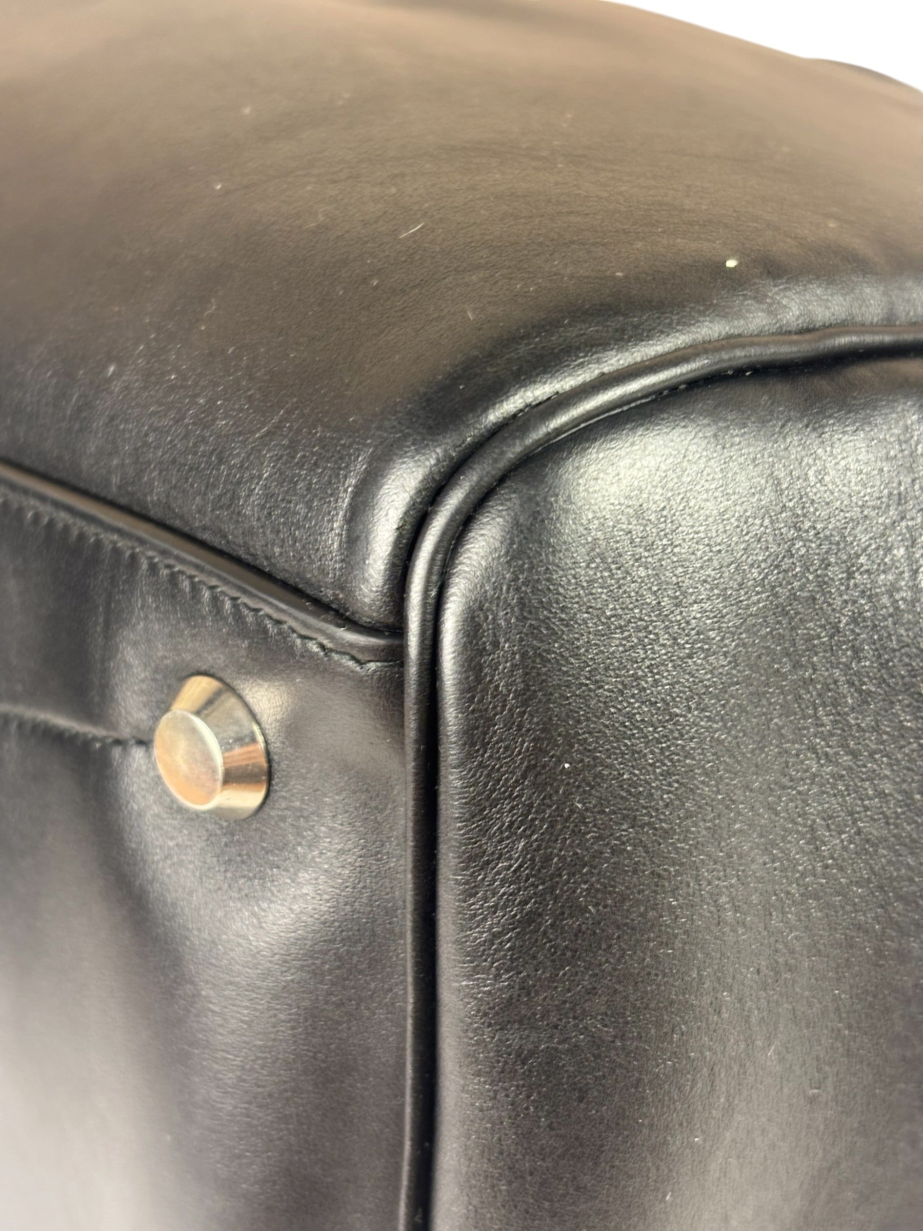 Balenciaga Black Leather Bel Air Carry Carry All Large Tote