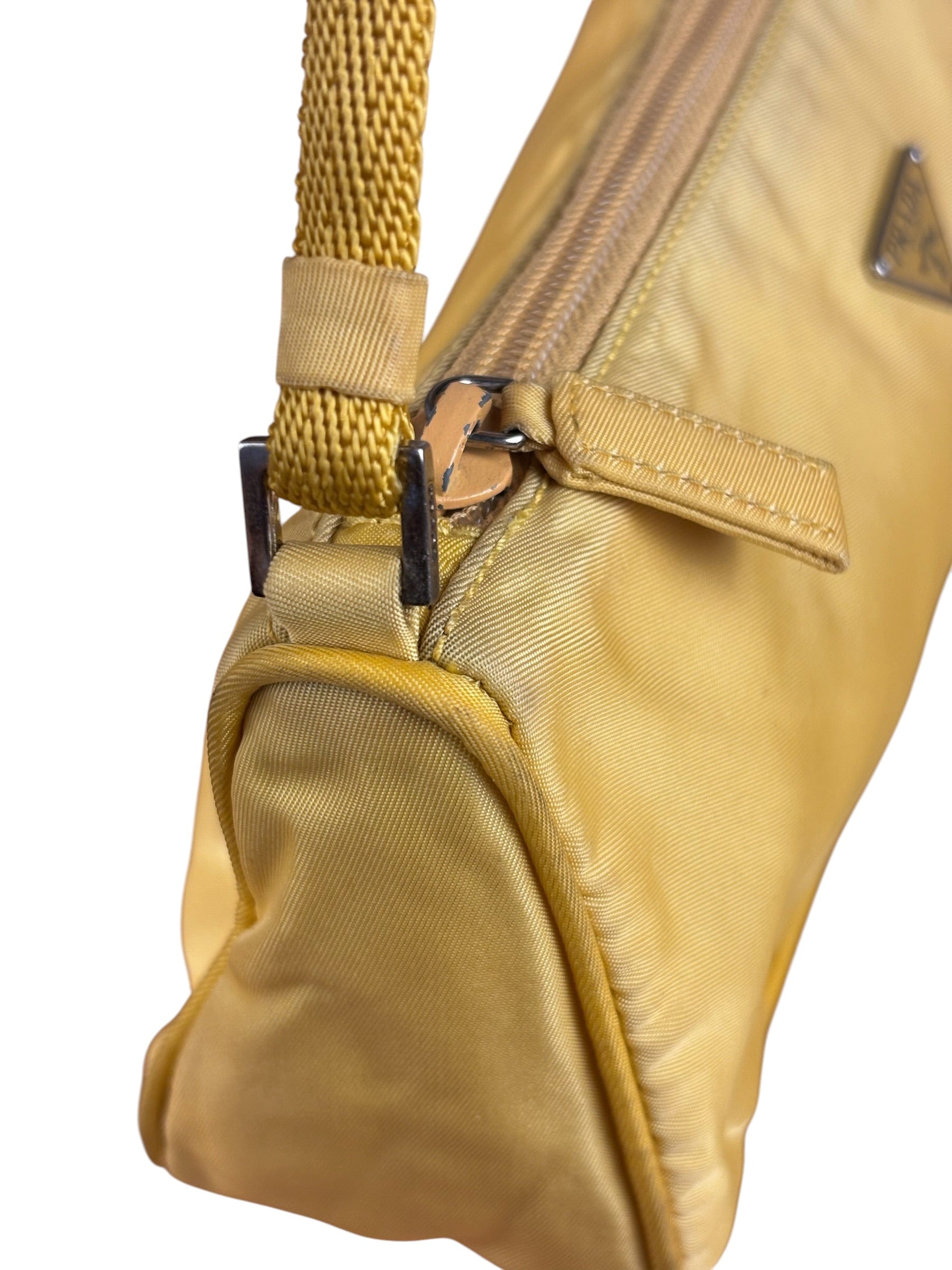 Prada Vintage Yellow Nylon Pochette