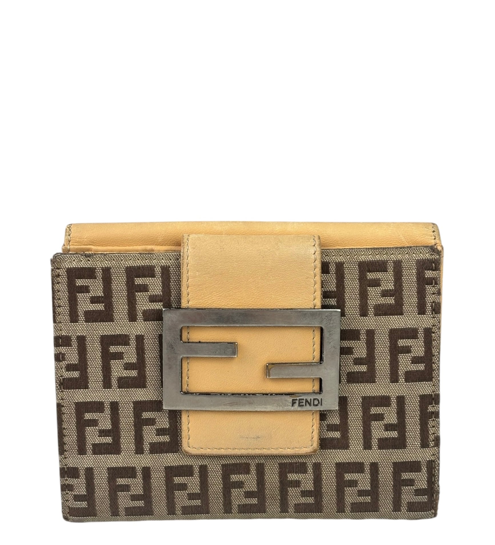 Fendi Beige Zucca Bi-Fold Wallet