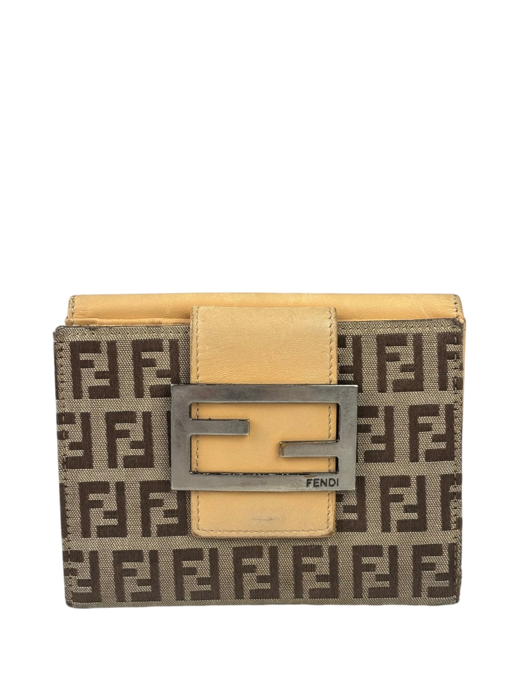 Fendi Beige Zucca Bi-Fold Wallet