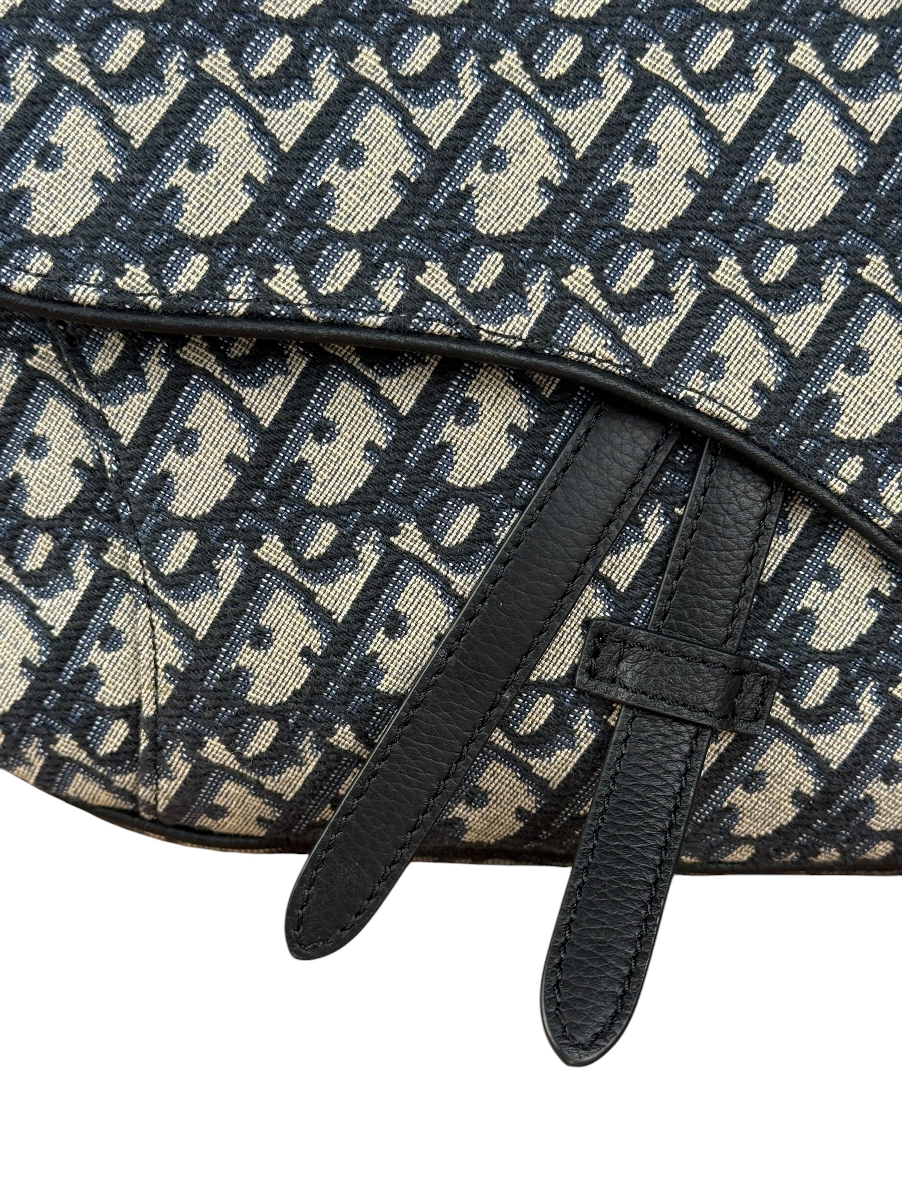 Christian Dior Navy Oblique Saddle Crossbody Bag