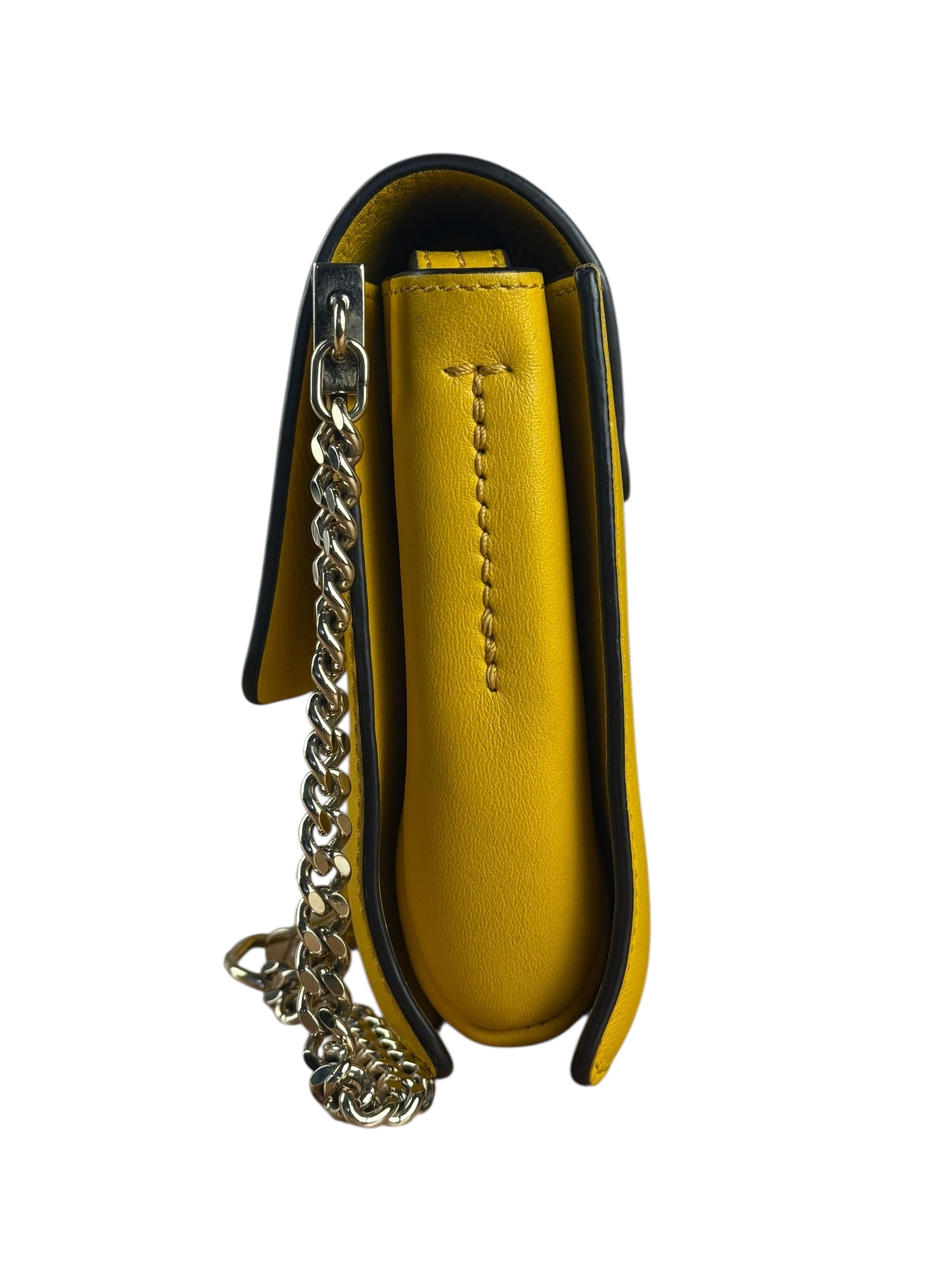 Chloé Suede/Calfskin Yellow Faye Shoulder Bag