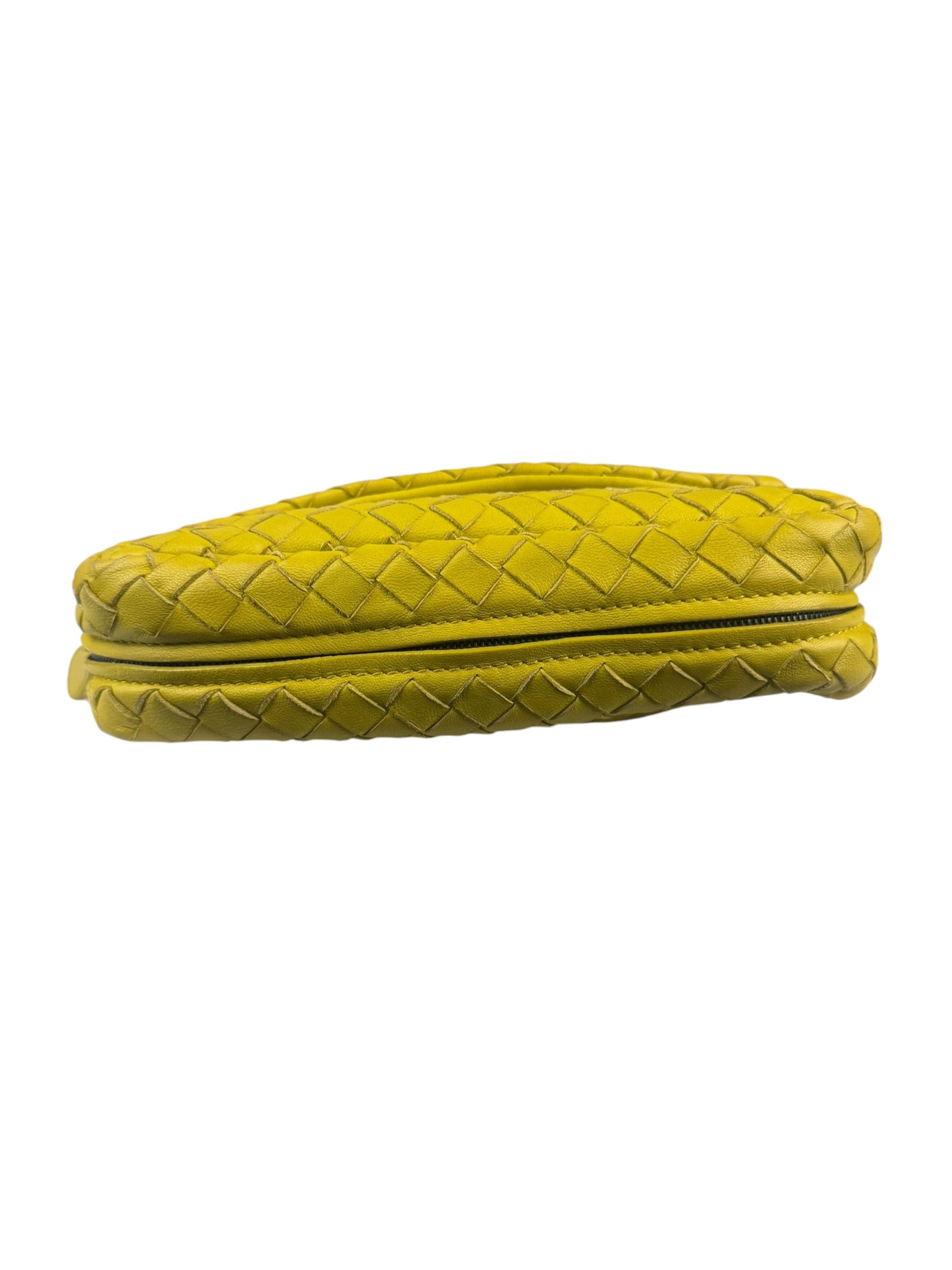 Bottega Veneta Olimpia Yellow Intrecciato Mini Chain Flap Crossbody