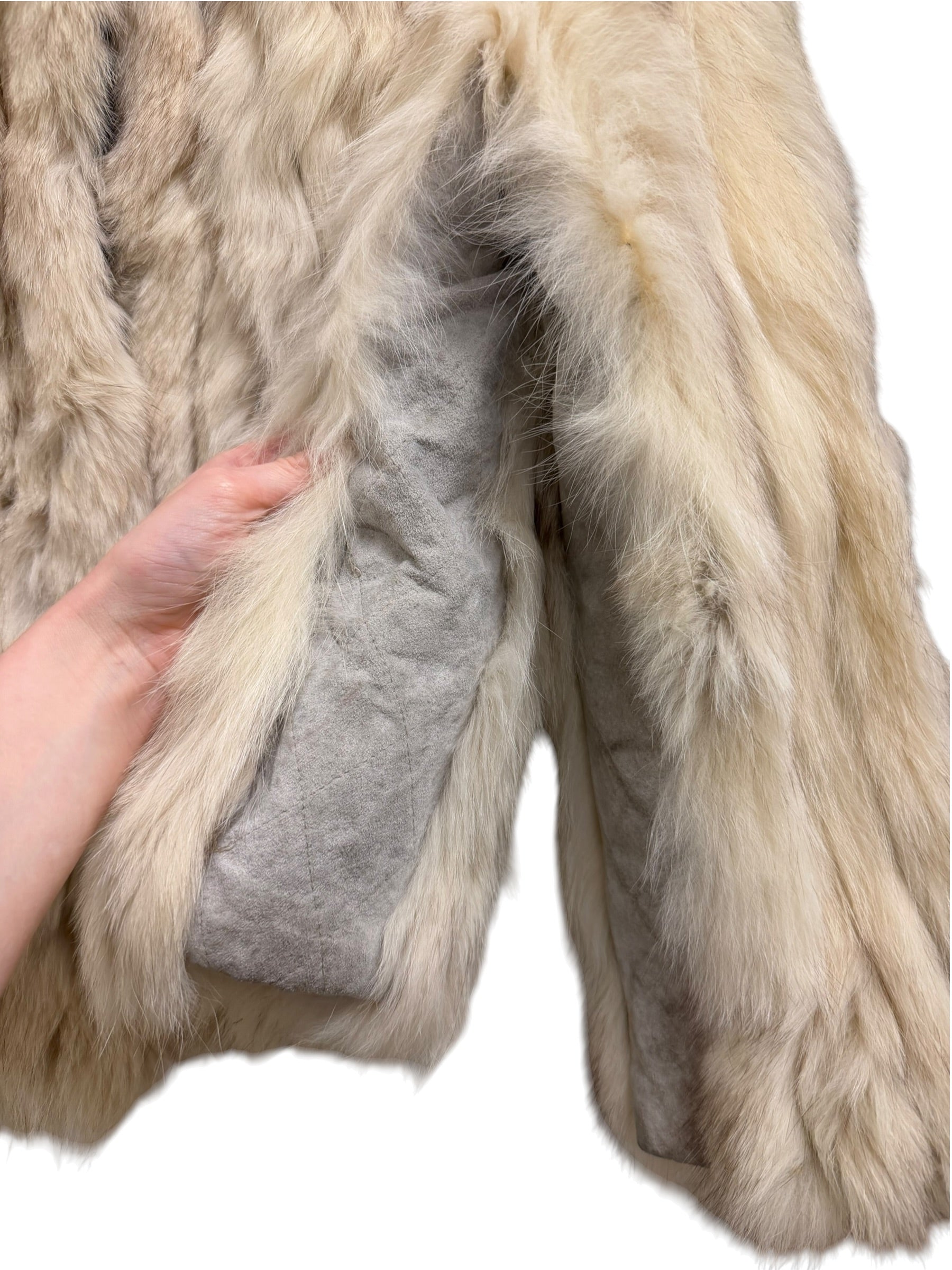 Vintage Ivory/Brown Fox Fur Coat
