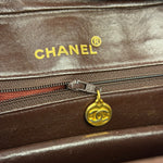 Chanel Burgundy Leather V Stitch Shoulder Bag 1990's