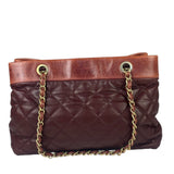 Chanel Bi-Color Burgundy Quilted Soft Elegance Tote 2014