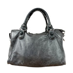 Balenciaga Dark Grey Covered Brogues City Bag