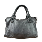Balenciaga Dark Grey Covered Brogues City Bag