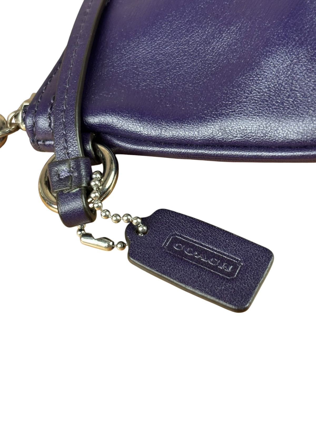Coach Purple Smooth Leather Wristlet