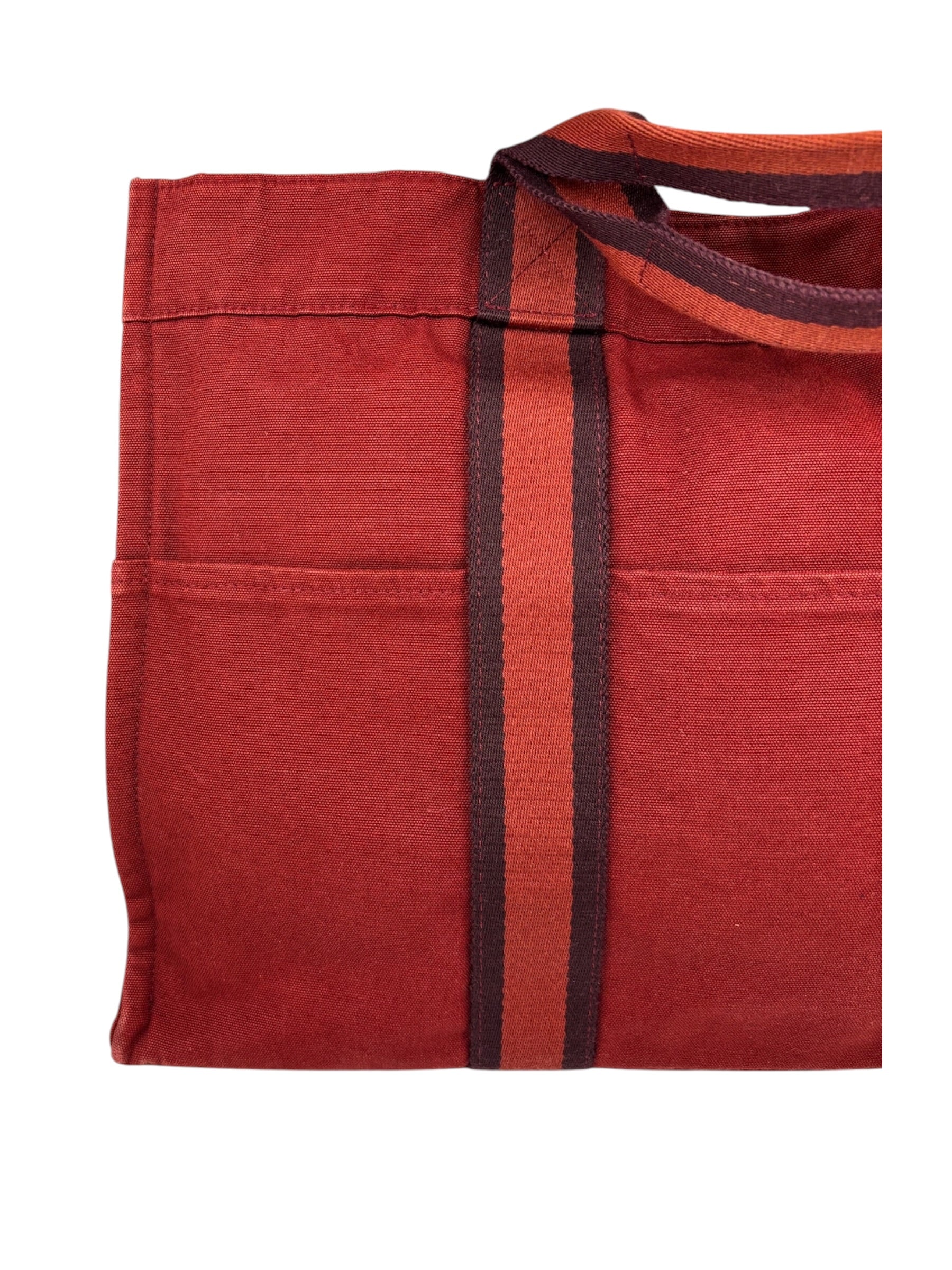 Hermes Vintage Red Denim Fourre-Tout Tote