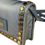 Prada Nylon Blue Studded Crossbody Bag