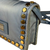 Prada Nylon Blue Studded Crossbody Bag