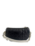 Christian Dior Black/White Quilted Leather Small Vibe Cannage Two-Way Hobo Bag
