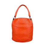 Bottega Veneta Sunset Orange Intrecciato Leather Hobo Tote