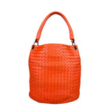 Bottega Veneta Sunset Orange Intrecciato Leather Hobo Tote