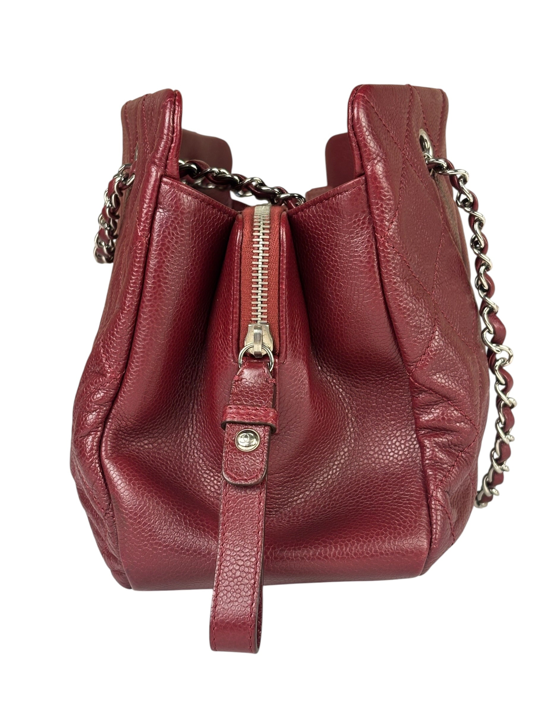 Chanel Burgundy Caviar Quilted Leather Tote 2010