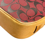 Coach Multicolor Leather Trim Signature Canvas Shoulder Bag