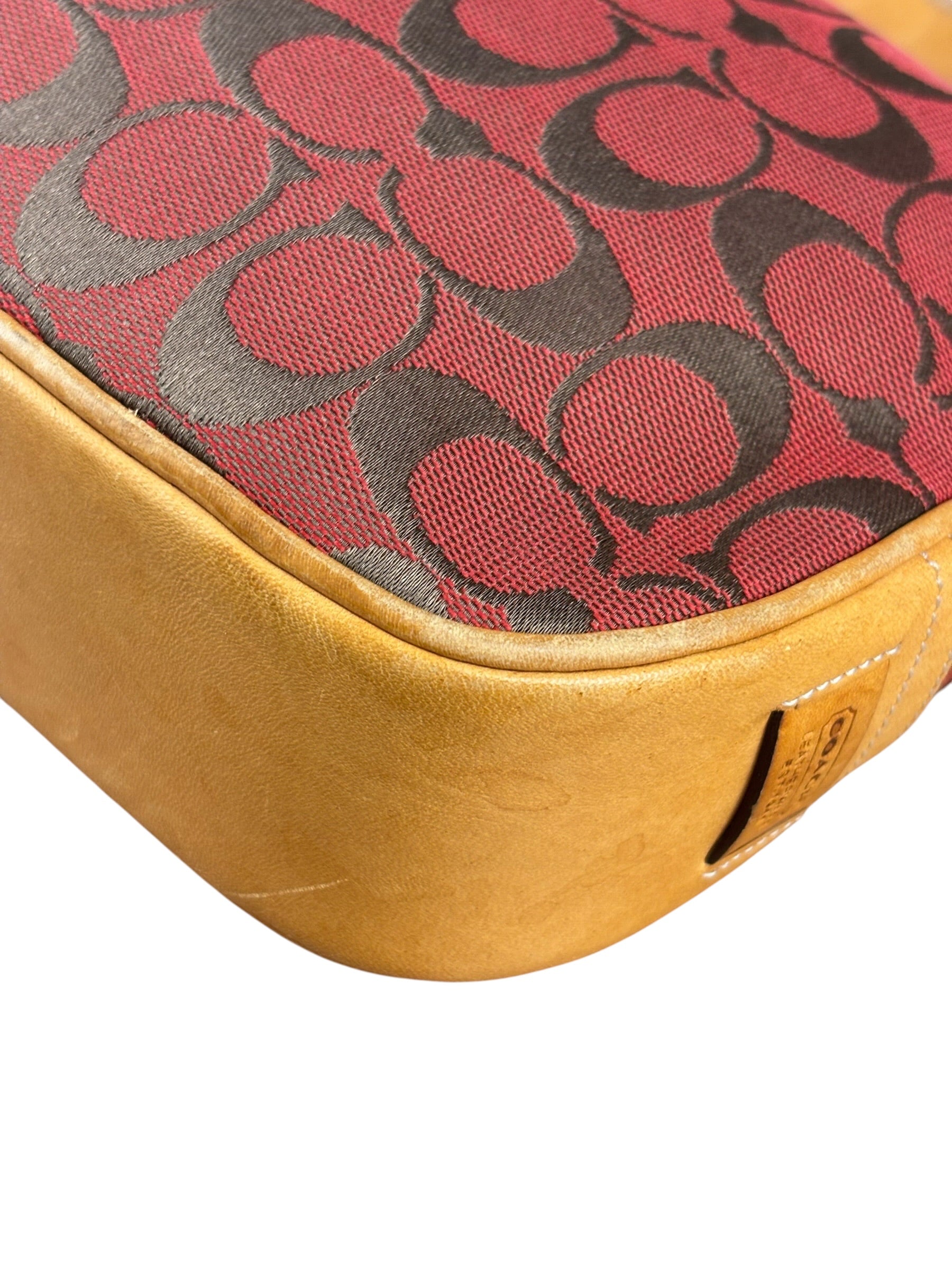 Coach Multicolor Leather Trim Signature Canvas Shoulder Bag