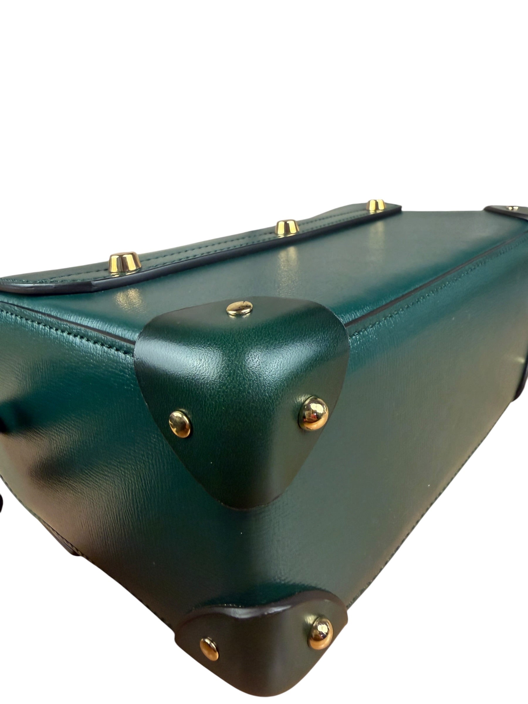 Gucci Green Padlock Bamboo Handle Handbag