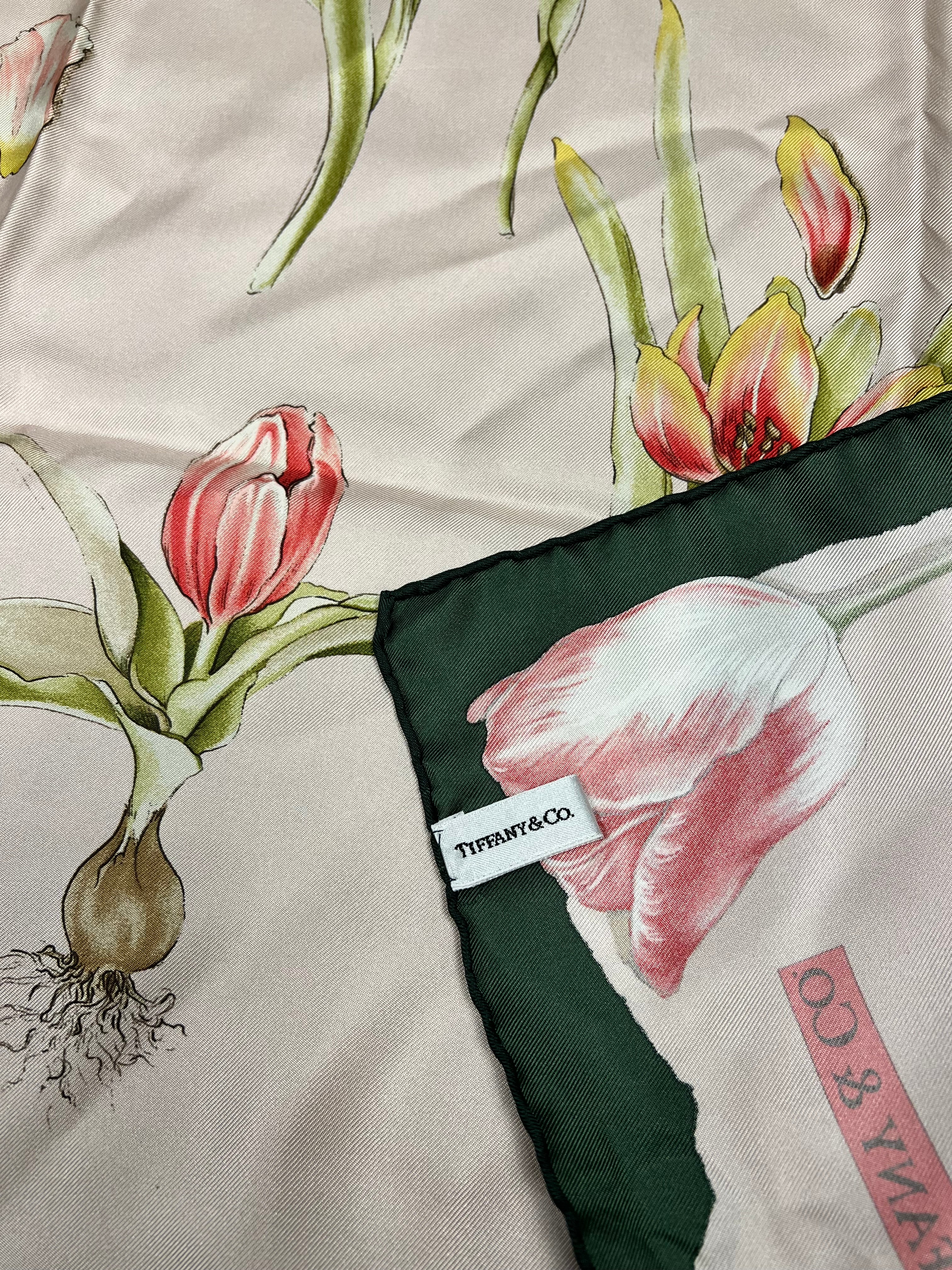 Tiffany & Co. Pink Rose Petal Silk Scarf