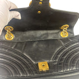 Gucci GG Black Marmont Leather Medium Shoulder Bag