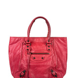 Balenciaga Red Leather Le City Tote