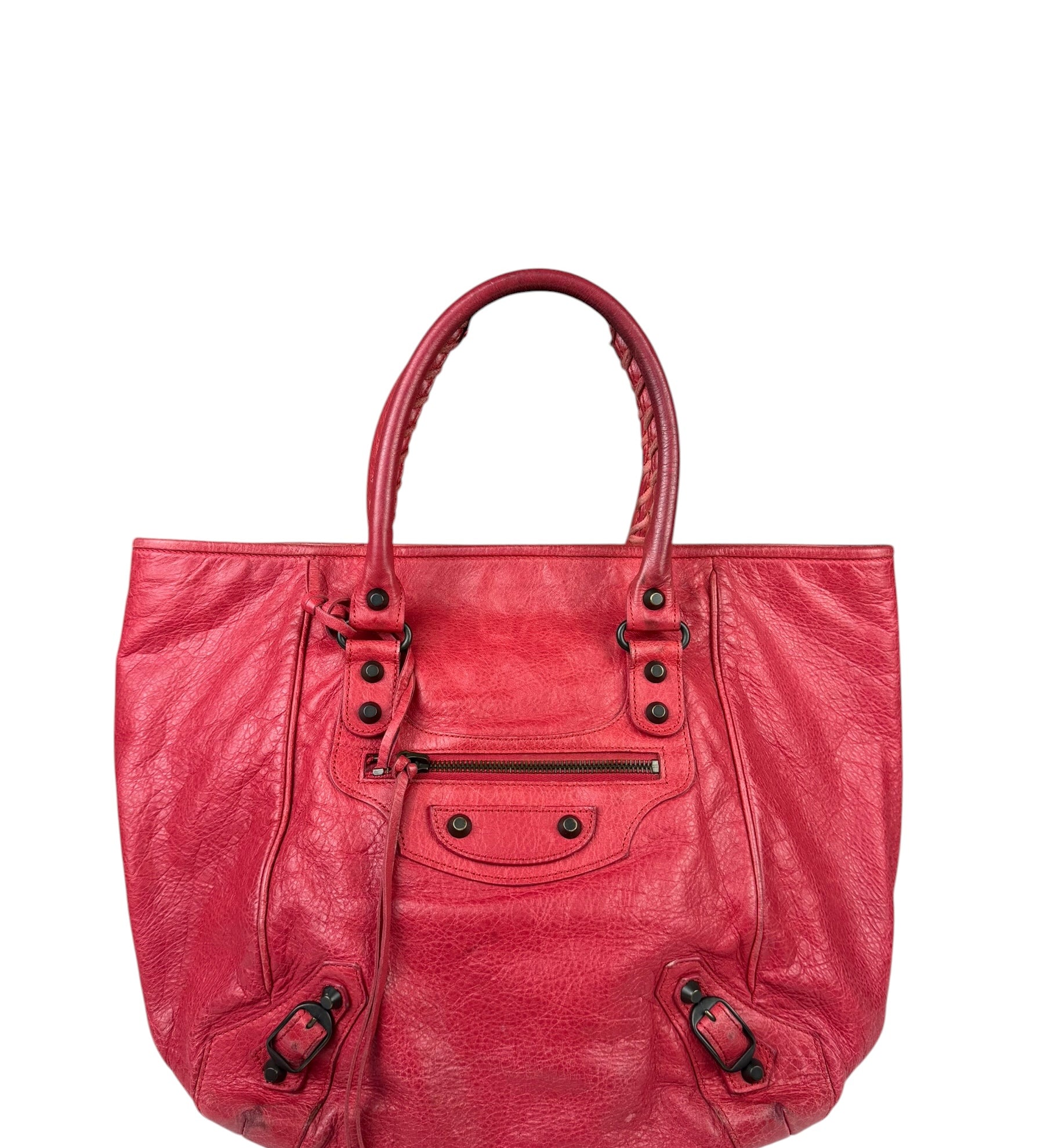 Balenciaga Red Leather Le City Tote