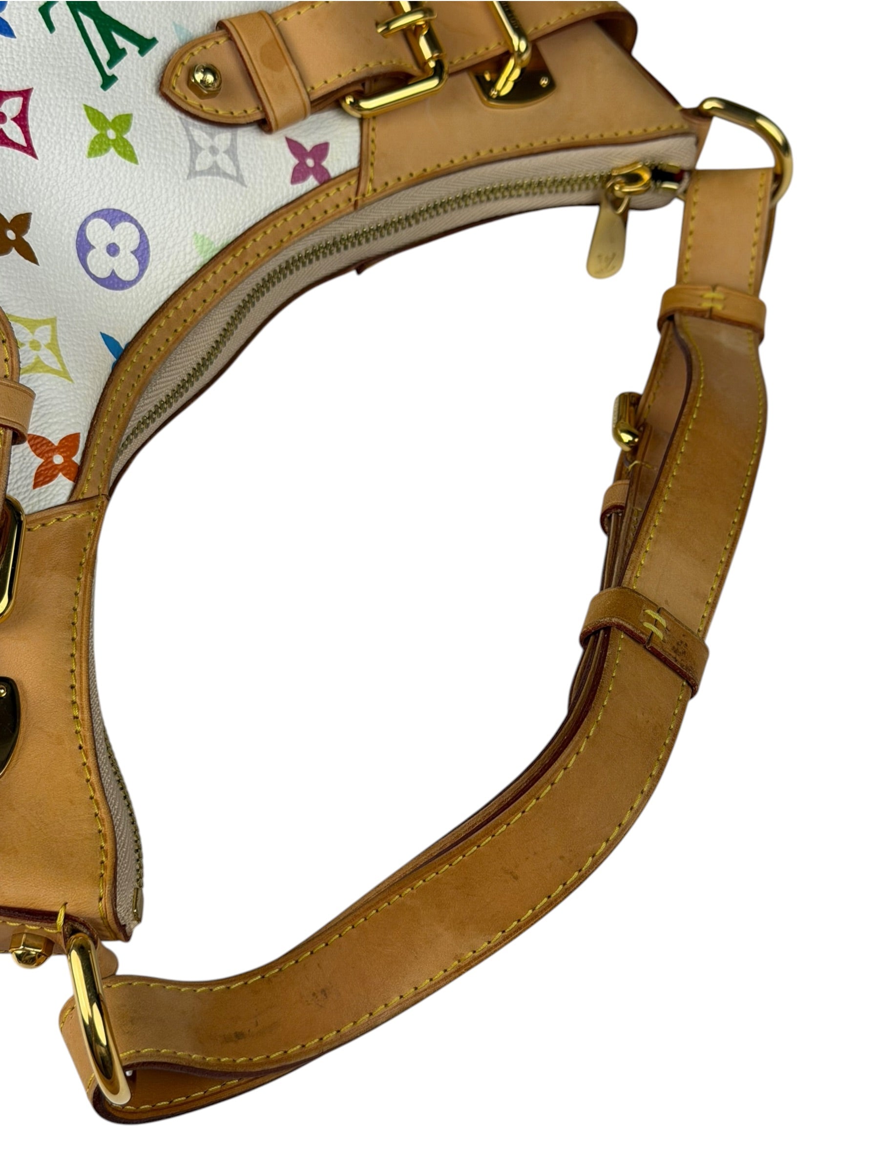Louis Vuitton White Murakami Greta Hobo Shoulder Bag