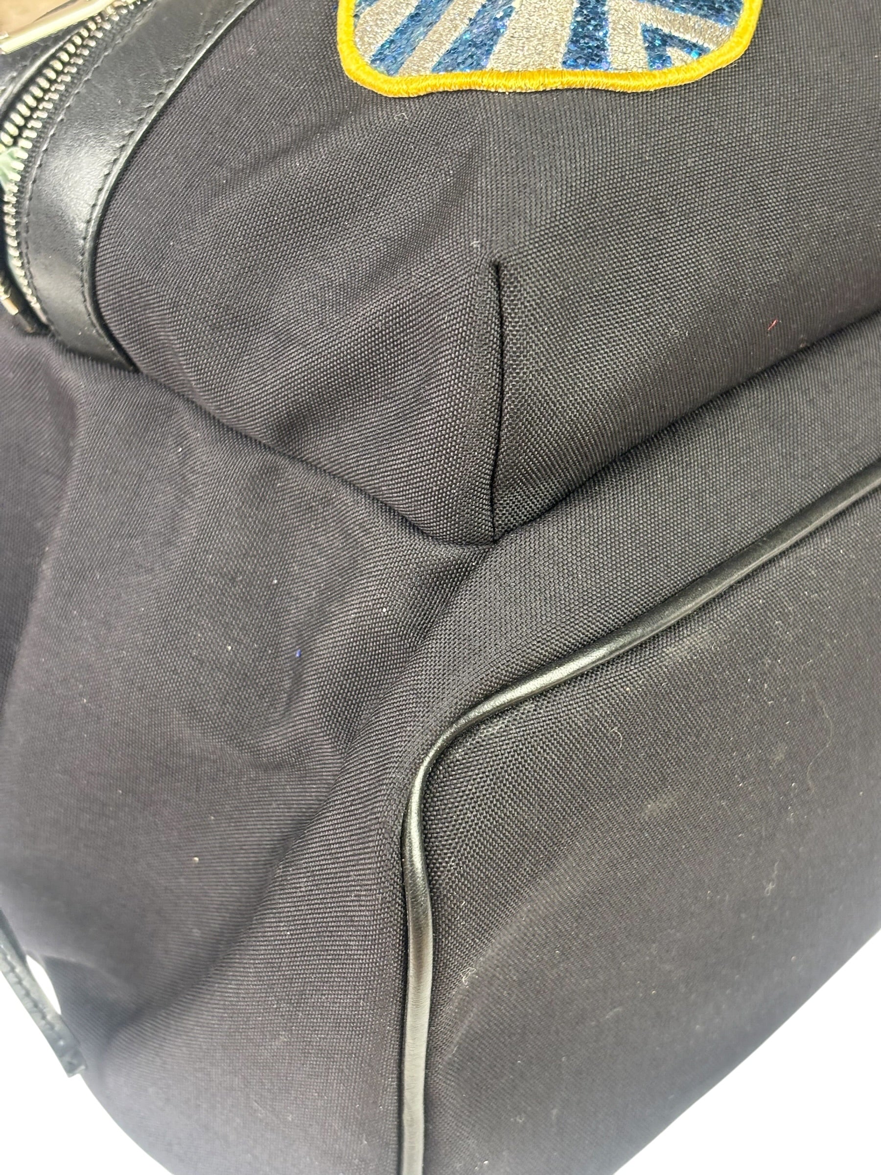 YSL Black Nylon/Leather Trim City Multi-Patch Backpack