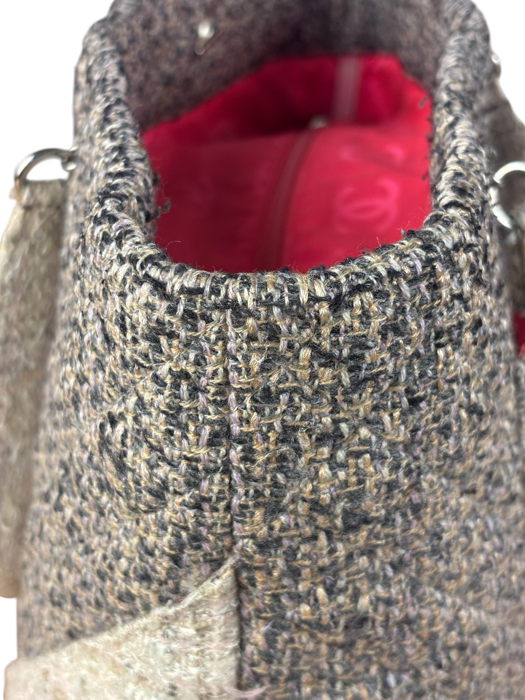 Chanel Grey Tweed Cambon Line Tote Bag 2004