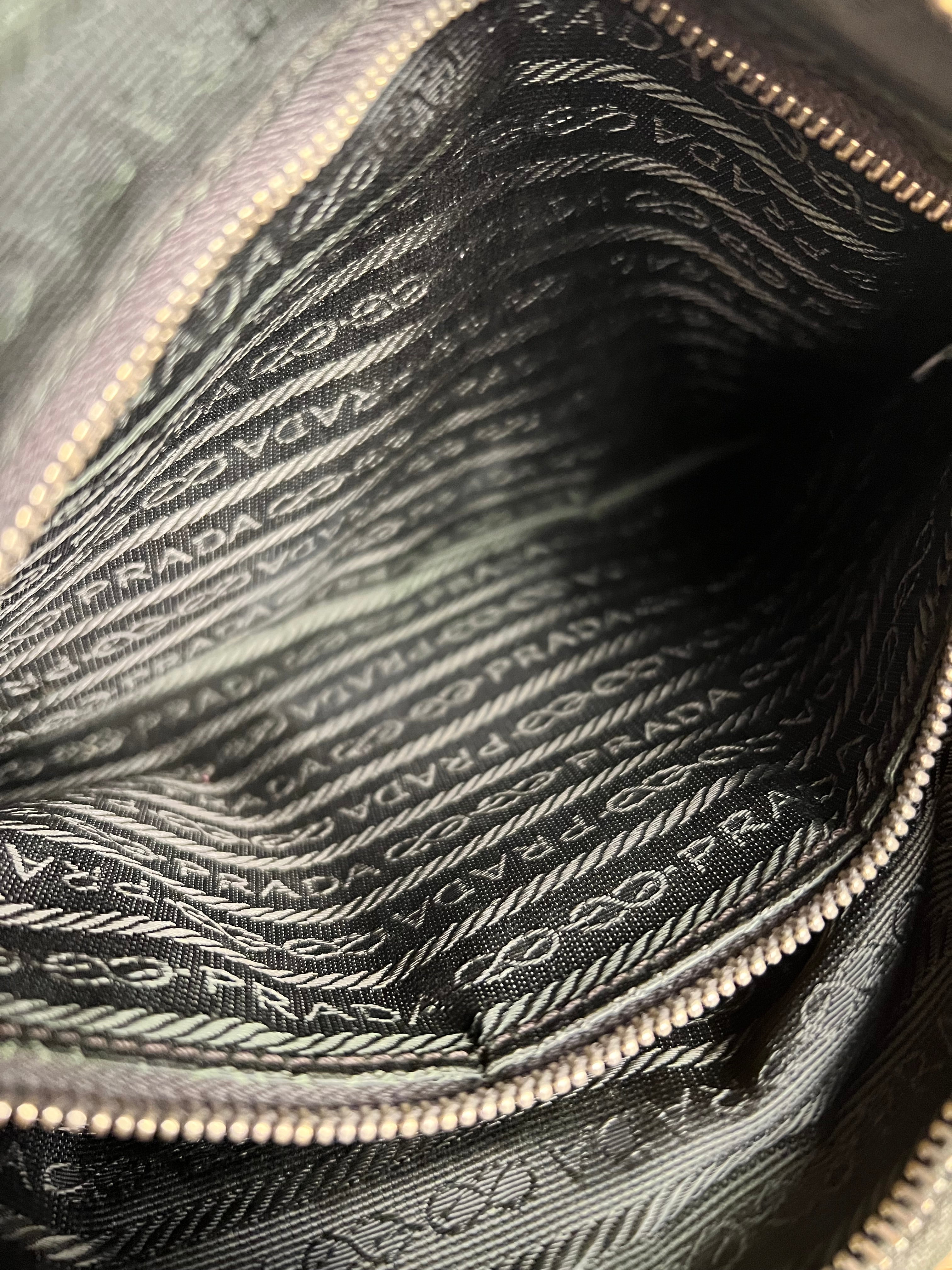 Prada Shoulder Bag Green Canvas Strap