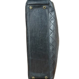 Chanel Vintage Black Quilted Leather Grand Shopping Tote/Shoulder Bag-1990
