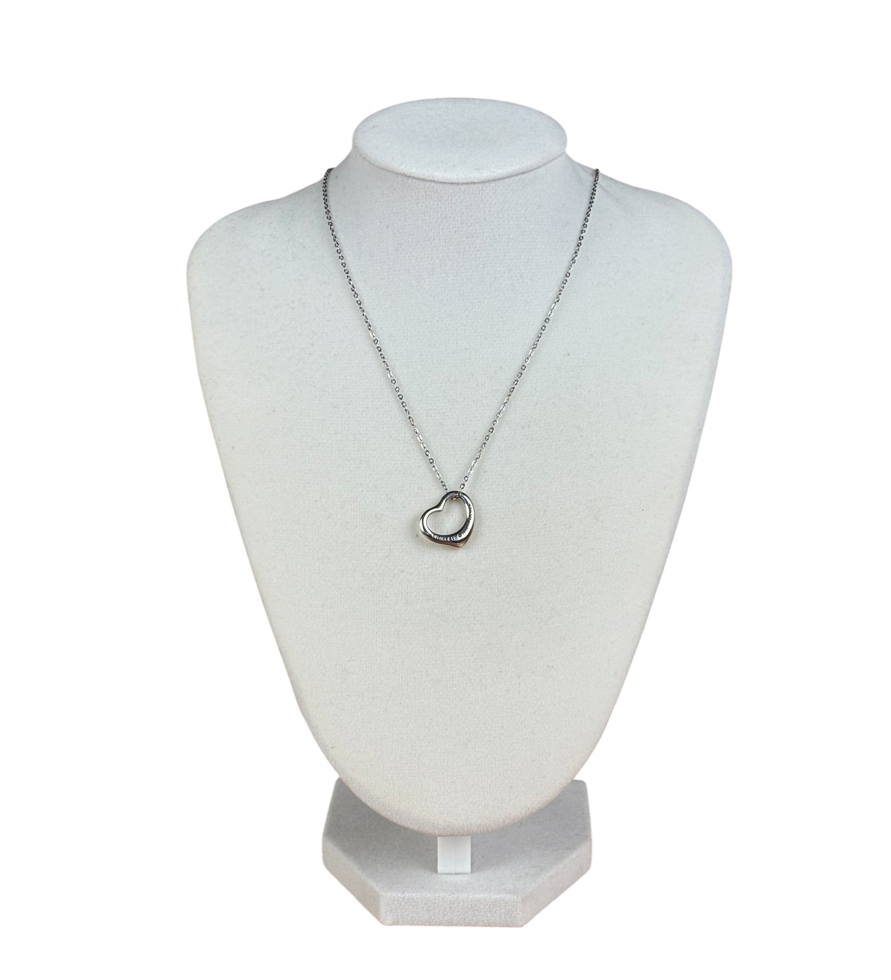 Tiffany & Co. Vintage Silver Open Heart Necklace